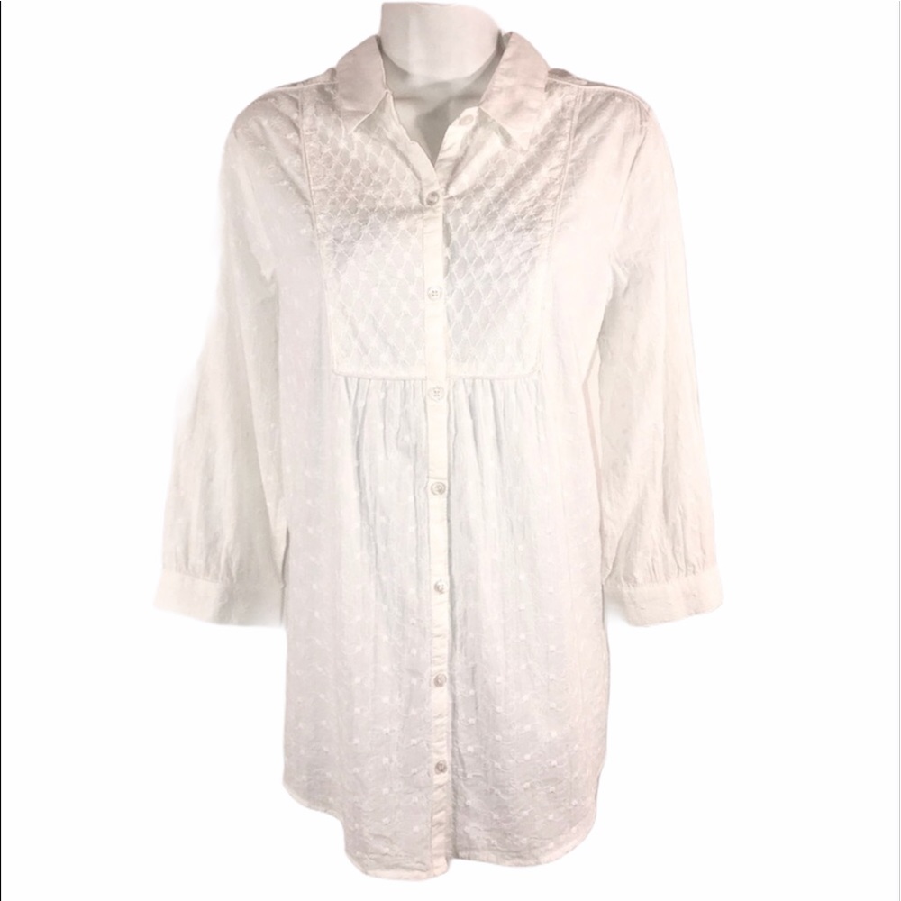 Pretty White Cotton Shirt, size M